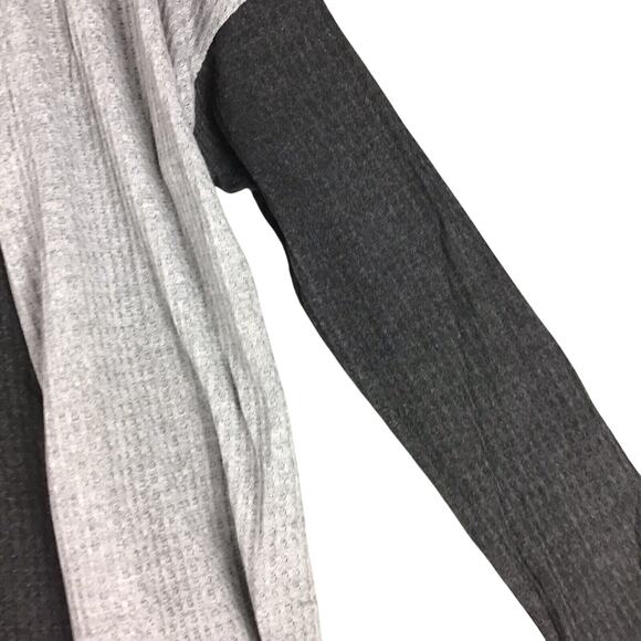 Bobeau Women’s M Gray Colorblock Waffle Knit Open Front Cardigan Sweater - Picture 4 of 13